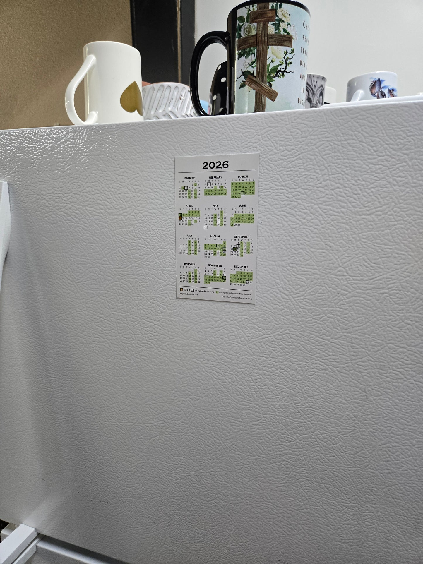 Orthodox Fasting Calendar Refrigerator Magnet, New Calendar, 2026 Miniature