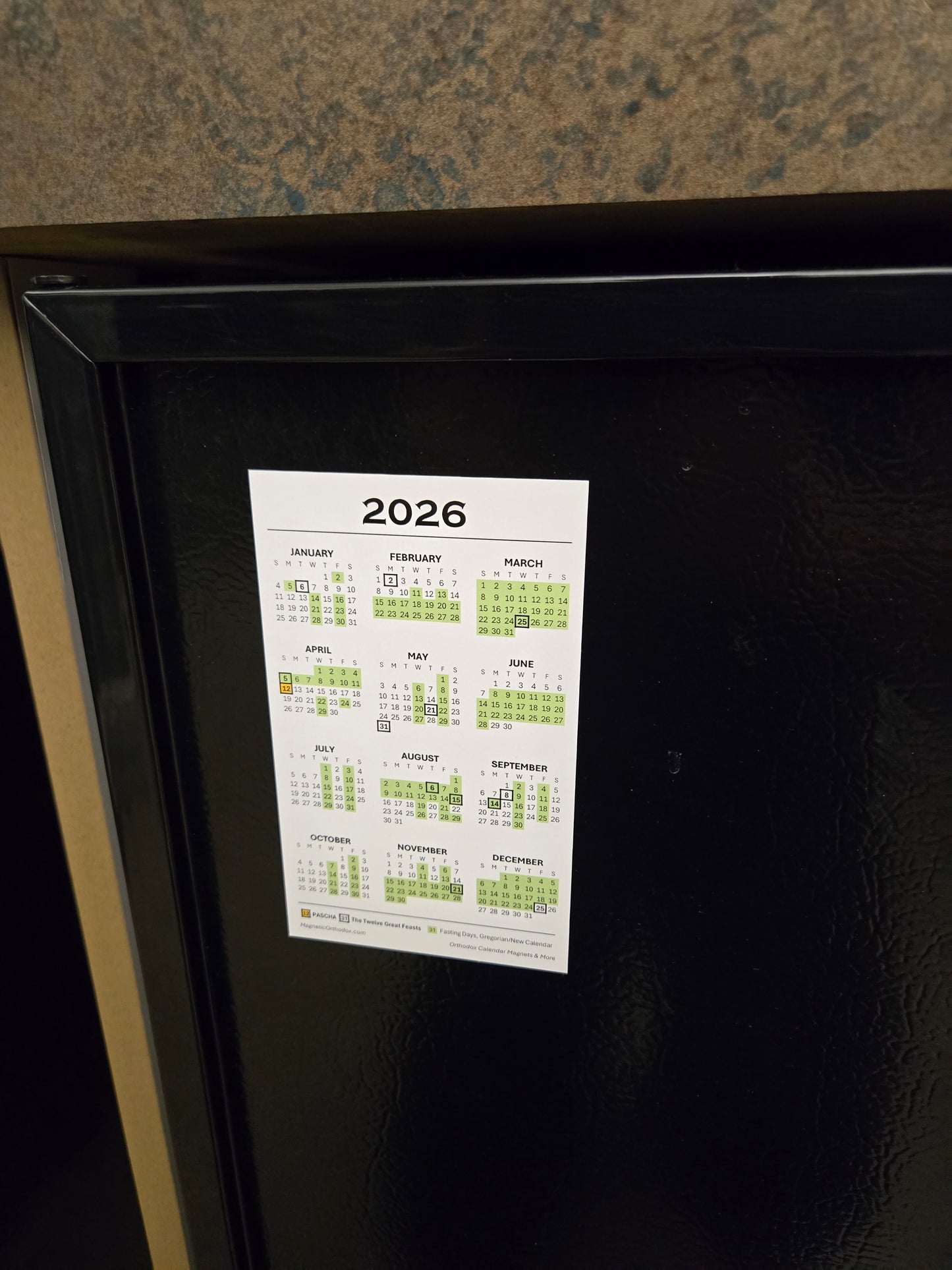 Orthodox Fasting Calendar Refrigerator Magnet, New Calendar, 2026 Miniature