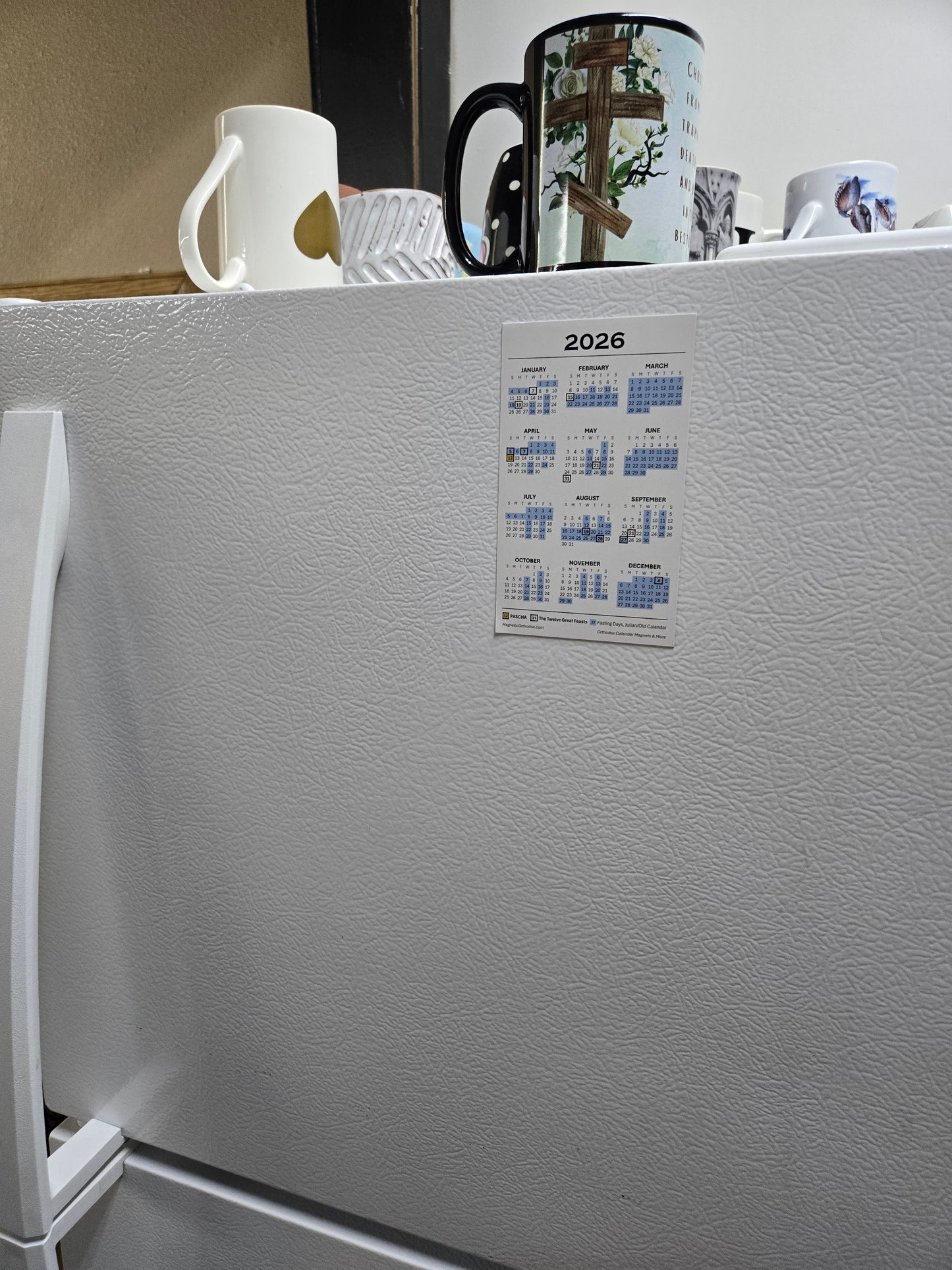 Orthodox Fasting Calendar Refrigerator Magnet, Old Calendar, 2026 Miniature
