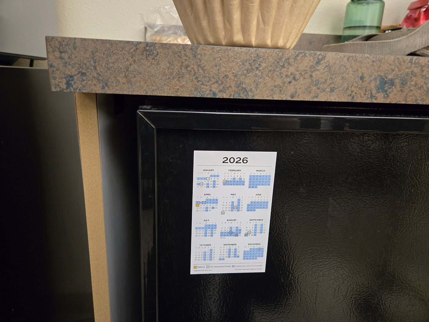 Orthodox Fasting Calendar Refrigerator Magnet, Old Calendar, 2026 Miniature